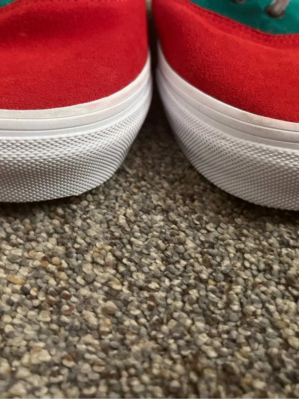 Vans Men’s Red & Green Suede Low-Top Sneakers